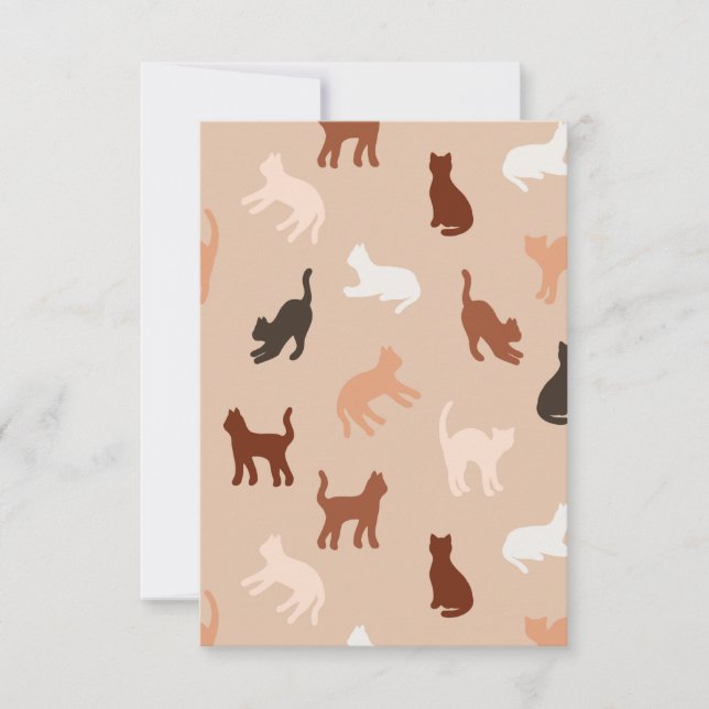 Tarjeta De Agradecimiento Silueta de gato (Anverso)