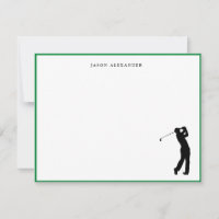 Silueta de golfista borde verde personalizado