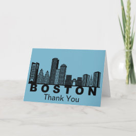 Tarjeta De Agradecimiento Silueta del horizonte de Boston 