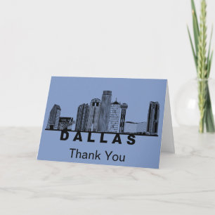 Tarjeta De Agradecimiento Silueta del horizonte de Dallas 