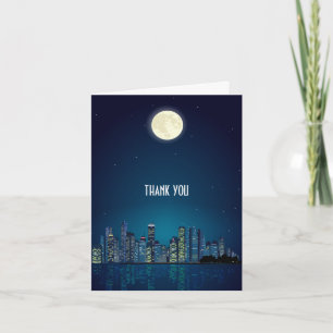 Tarjeta De Agradecimiento Silueta urbana Gracias