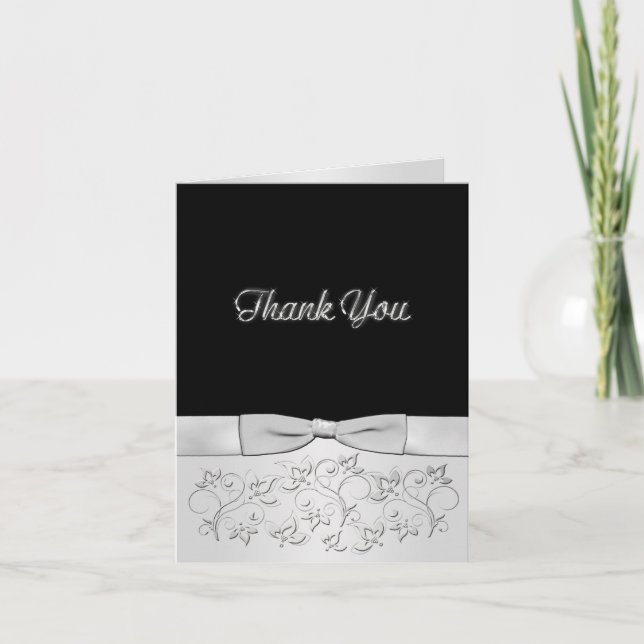 Tarjeta De Agradecimiento Silver Anniversary Thank You Card (Anverso)
