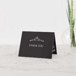 Tarjeta De Agradecimiento Silver Elegance Collection Wedding Folded 