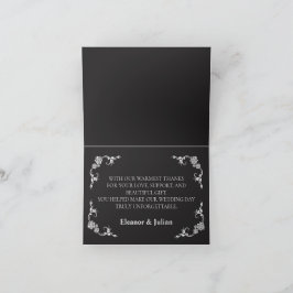 Tarjeta De Agradecimiento Silver Elegance Collection Wedding Folded 