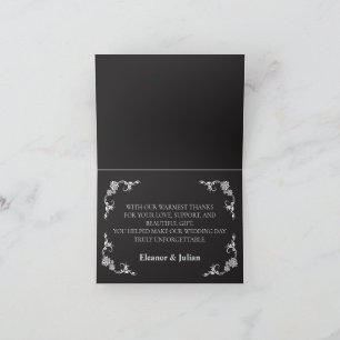 Tarjeta De Agradecimiento Silver Elegance Collection Wedding Folded