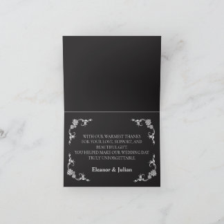 Tarjeta De Agradecimiento Silver Elegance Collection Wedding Folded 