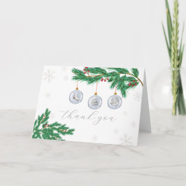 Tarjeta De Agradecimiento Silver Modern Winter Clothes Ornaments Baby Shower