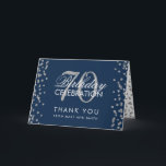 Tarjeta De Agradecimiento Silver Navy Blue 70th Birthday Gracias Confetti<br><div class="desc">Elegante plantilla de Purpurina de la Marina Confetti de Plata Faux 70th Birthday Party Blue. Fácil de usar y fácil de personalizar. ¡No te quedes sin el tuyo!</div>