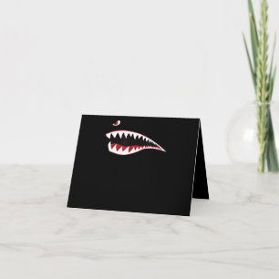 Tarjeta De Agradecimiento Símbolo de arte de la boca del tiburón - Regalo pa