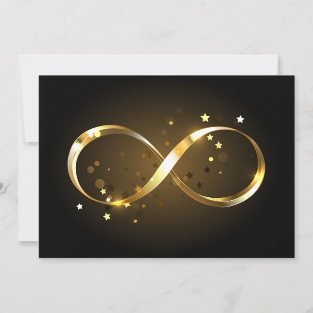 Tarjeta De Agradecimiento Símbolo de infinito dorado (Anverso)