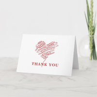 Tarjeta de agradecimiento símbolo del corazón para