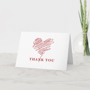 Tarjeta de agradecimiento símbolo del corazón para