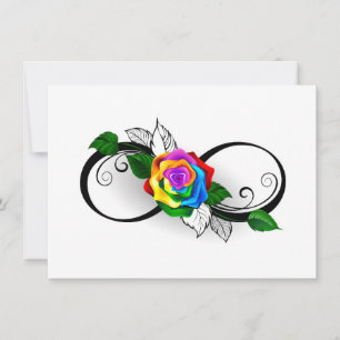 Tarjeta De Agradecimiento Símbolo infinito con Rosa arcoiris
