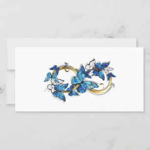 Tarjeta De Agradecimiento Símbolo infinito de mariposas Morpho azules
