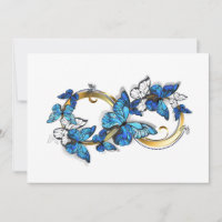 Símbolo infinito de mariposas Morpho azules