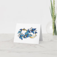 Símbolo infinito de mariposas Morpho azules