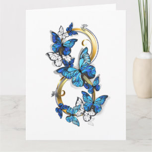 Tarjeta De Agradecimiento Símbolo infinito de mariposas Morpho azules