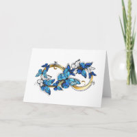 Símbolo infinito de mariposas Morpho azules