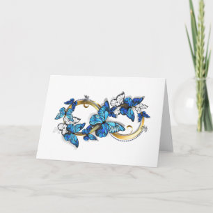 Tarjeta De Agradecimiento Símbolo infinito de mariposas Morpho azules