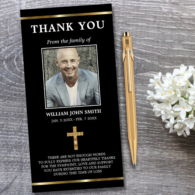 Tarjeta De Agradecimiento Simpatía Cruz de Oro Cristiana GRACIAS | FOTO (Subido por el creador)