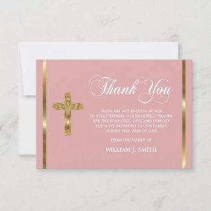 Tarjeta De Agradecimiento Simpatía Cruz de Oro Religiosa GRACIAS   FOTO