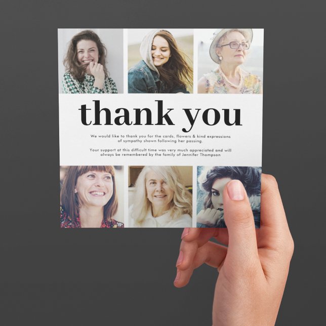 Tarjeta De Agradecimiento Simpatía cuadrada 6 Funeral fotográfico (Subido por el creador)