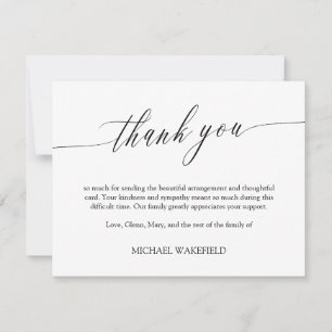 Tarjeta De Agradecimiento Simpatía de script Delicado Gracias
