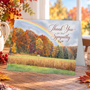 Tarjeta De Agradecimiento Simpatía del Arcoíris de Otoño