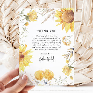 Tarjeta De Agradecimiento Simpatía del Girasol de Fin de Verano