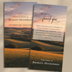 Tarjeta De Agradecimiento Simpatía del paisaje del atardecer moderno