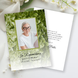 Tarjeta De Agradecimiento Simpatía en memoria del funeral floral de Hydrange