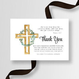 Tarjeta De Agradecimiento Simpatía Eucalyptus Cross Funeral