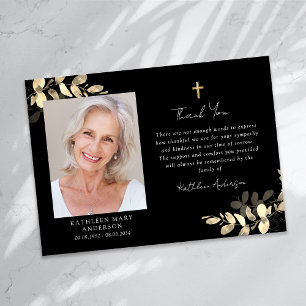 Tarjeta De Agradecimiento Simpatía Eucalyptus Cross Photo Funeral