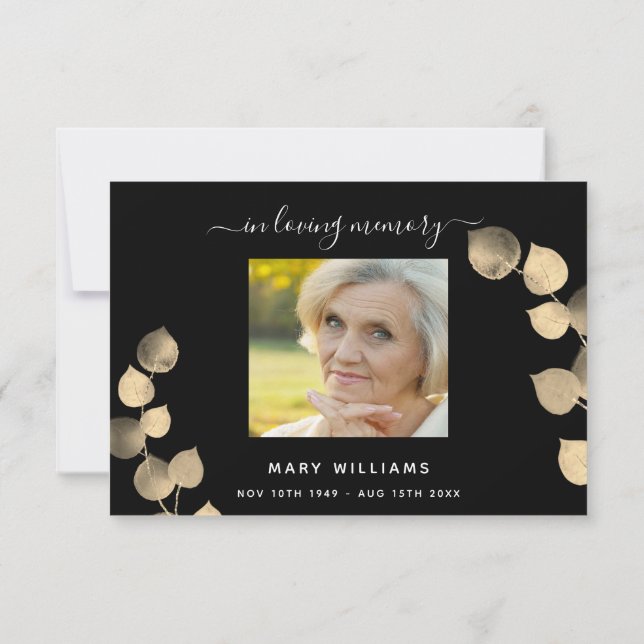 Tarjeta De Agradecimiento Simpatía foto de eucalipto de oro negro (Reverso)