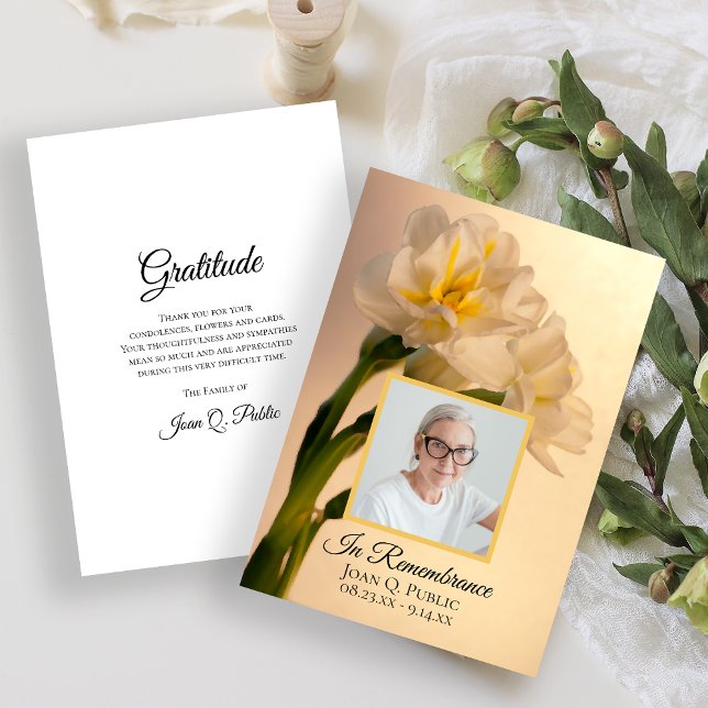 Tarjeta De Agradecimiento Simpatía fúnebre del doble Daffodis blanco (Subido por el creador)
