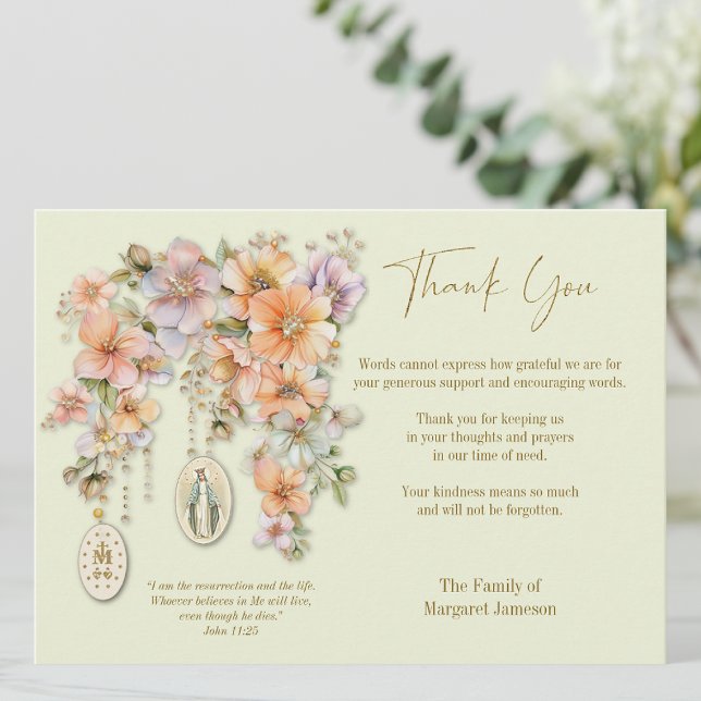 Tarjeta De Agradecimiento Simpatía Funeral Católico Condolencias María (Subido por el creador)