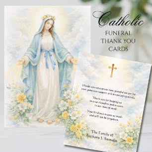 Tarjeta De Agradecimiento Simpatía Funeral Católico Madre María
