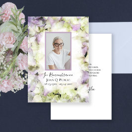 Tarjeta De Agradecimiento Simpatía funeral de la acuarela de la hidrangea ca