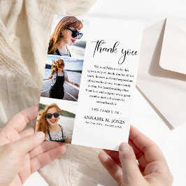 Tarjeta De Agradecimiento Simpatía funeraria de foto moderna 3 x