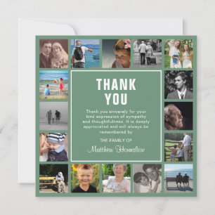 Tarjeta De Agradecimiento Simpatía funeraria del Collage de fotos moderno