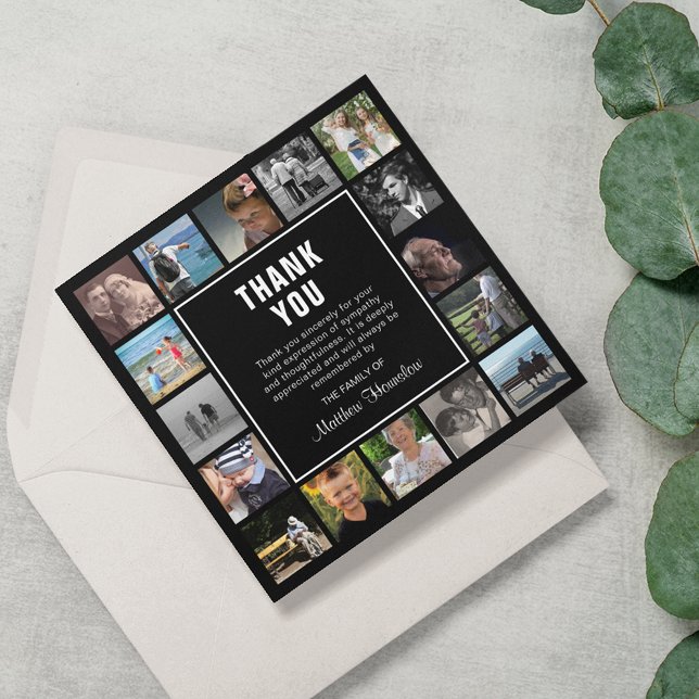 Tarjeta De Agradecimiento Simpatía funeraria del Collage de fotos moderno (Subido por el creador)