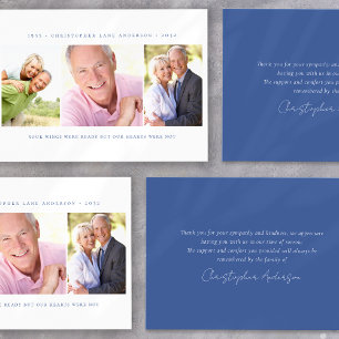Tarjeta De Agradecimiento Simpatía funeraria fotográfica minimalista