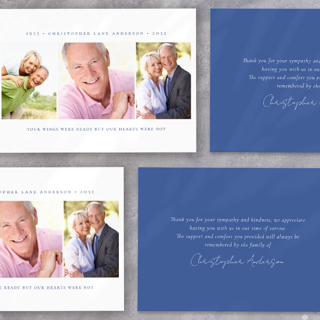 Tarjeta De Agradecimiento Simpatía funeraria fotográfica minimalista (Subido por el creador)