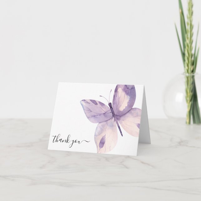 Tarjeta De Agradecimiento Simpatía funeraria Mariposa Foto (Anverso)
