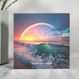 Tarjeta De Agradecimiento Simpatía GRACIAS Memorial Arcoíris Agua del Océano