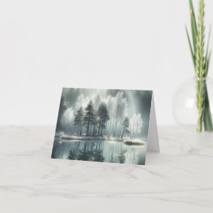 Tarjeta De Agradecimiento Simpatía Gracias Reflejo de árboles de invierno