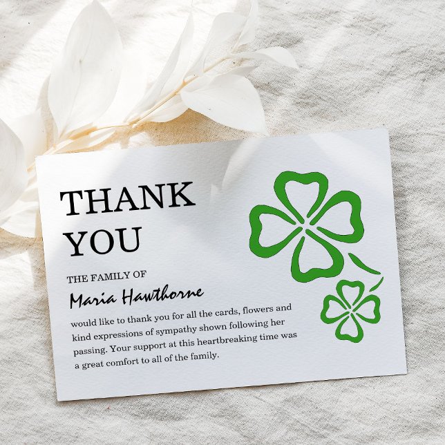 Tarjeta De Agradecimiento Simpatía irlandesa de Shamrock Clover (Subido por el creador)