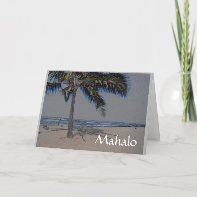 Tarjeta De Agradecimiento Simpatía Mahalo por la familia (Anverso)