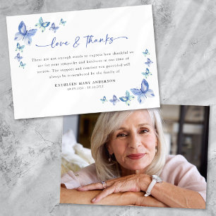 Tarjeta De Agradecimiento Simpatía Mariposas Foto Funeral
