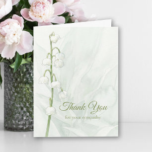 Tarjeta De Agradecimiento Simpatía Memorial Funeral de Lirio de Valle Pacífi